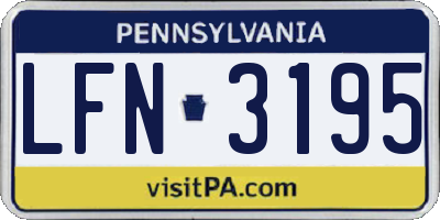 PA license plate LFN3195