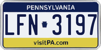 PA license plate LFN3197