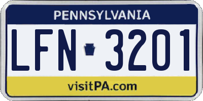 PA license plate LFN3201