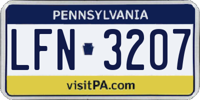 PA license plate LFN3207