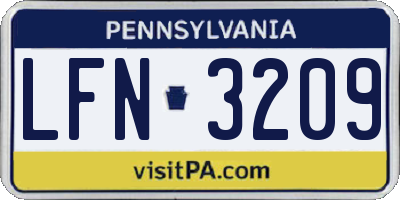 PA license plate LFN3209