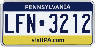 PA license plate LFN3212