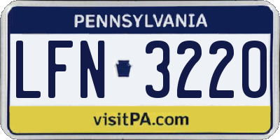 PA license plate LFN3220