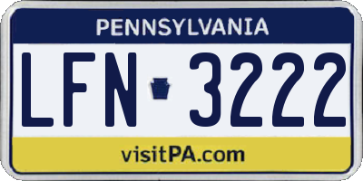 PA license plate LFN3222