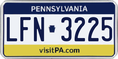 PA license plate LFN3225