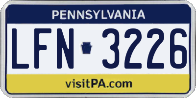 PA license plate LFN3226