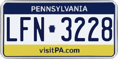 PA license plate LFN3228