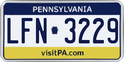 PA license plate LFN3229