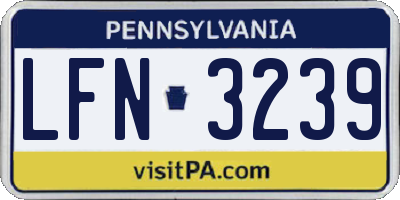 PA license plate LFN3239