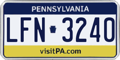PA license plate LFN3240