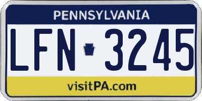 PA license plate LFN3245