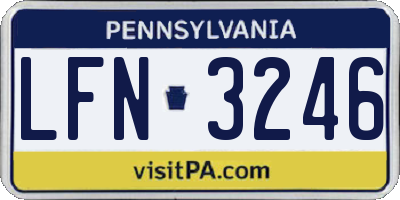 PA license plate LFN3246