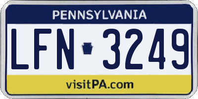 PA license plate LFN3249