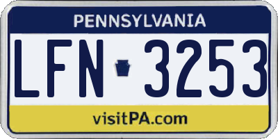 PA license plate LFN3253