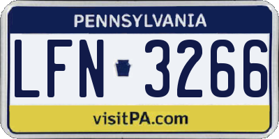 PA license plate LFN3266