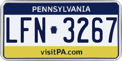 PA license plate LFN3267