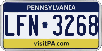 PA license plate LFN3268