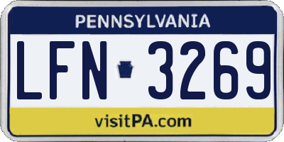 PA license plate LFN3269