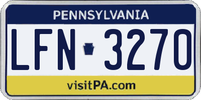 PA license plate LFN3270