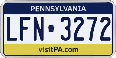 PA license plate LFN3272