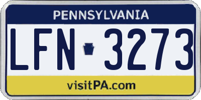 PA license plate LFN3273