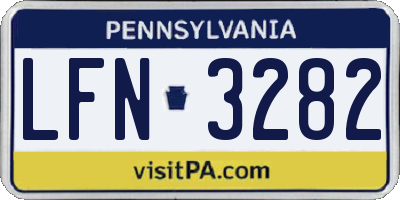 PA license plate LFN3282