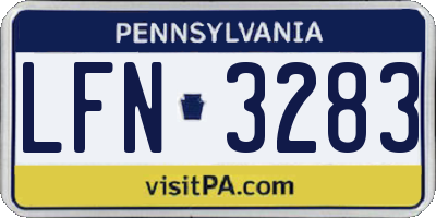PA license plate LFN3283