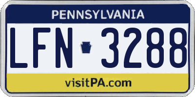PA license plate LFN3288