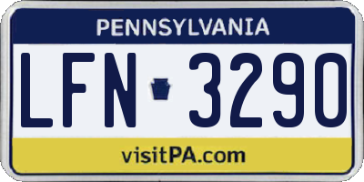 PA license plate LFN3290