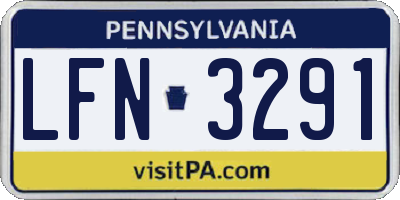 PA license plate LFN3291