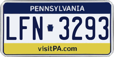 PA license plate LFN3293