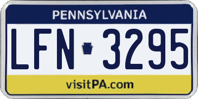 PA license plate LFN3295
