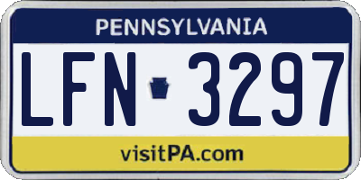 PA license plate LFN3297