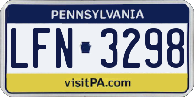 PA license plate LFN3298