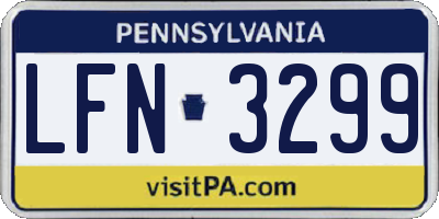 PA license plate LFN3299