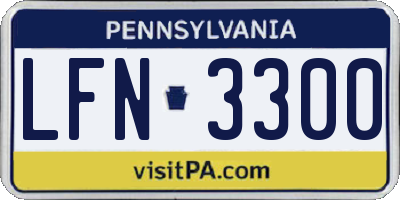 PA license plate LFN3300