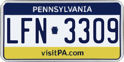 PA license plate LFN3309