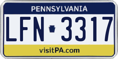 PA license plate LFN3317