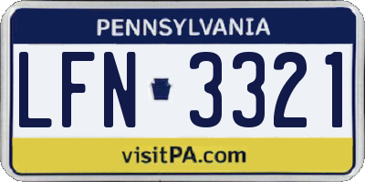 PA license plate LFN3321