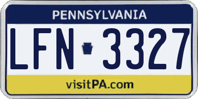 PA license plate LFN3327