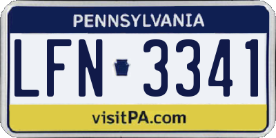PA license plate LFN3341