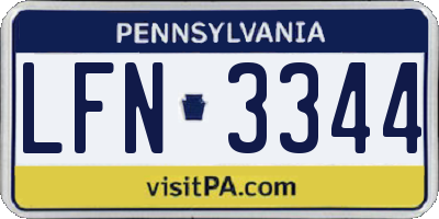 PA license plate LFN3344