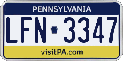 PA license plate LFN3347