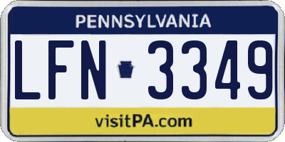 PA license plate LFN3349