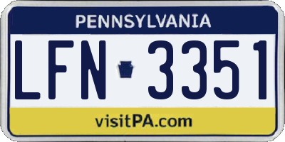 PA license plate LFN3351