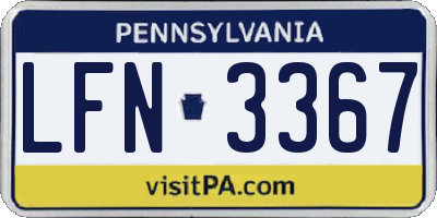 PA license plate LFN3367