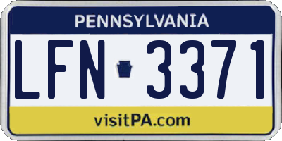 PA license plate LFN3371