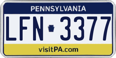 PA license plate LFN3377