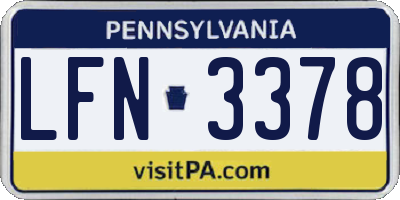 PA license plate LFN3378