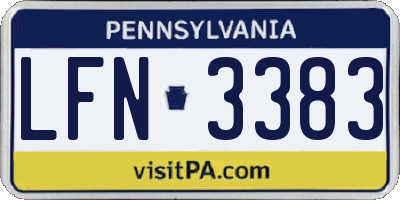 PA license plate LFN3383